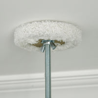 Albero Tiragraffi per Gatti a Soffitto con Palo Regolabile da 225-255 cm in Peluche Bianco