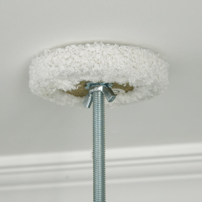 Albero Tiragraffi per Gatti a Soffitto con Palo Regolabile da 225-255 cm in Peluche Bianco