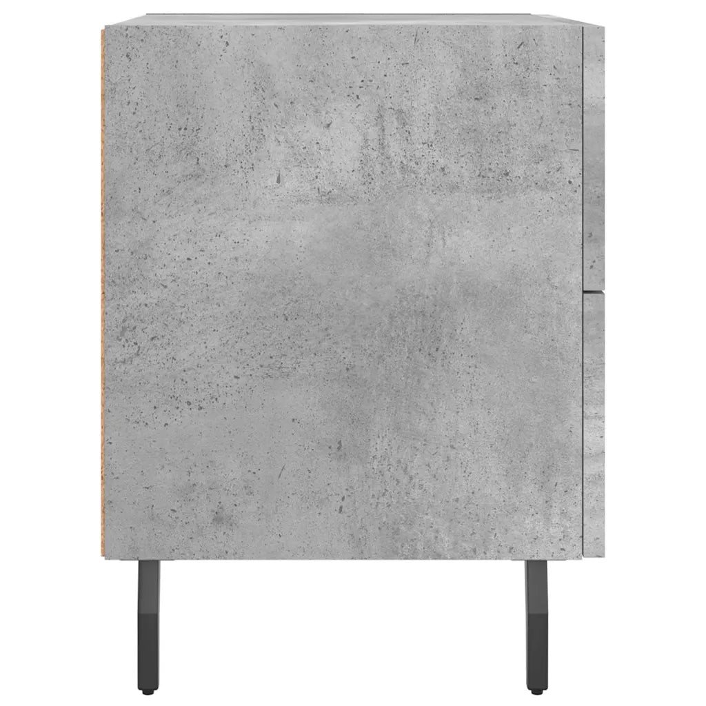 Comodini 2 pz-Set di 2 Tavolino da notte Grigio Cemento 40x35x47,5 cm in Legno Multistrato 763860