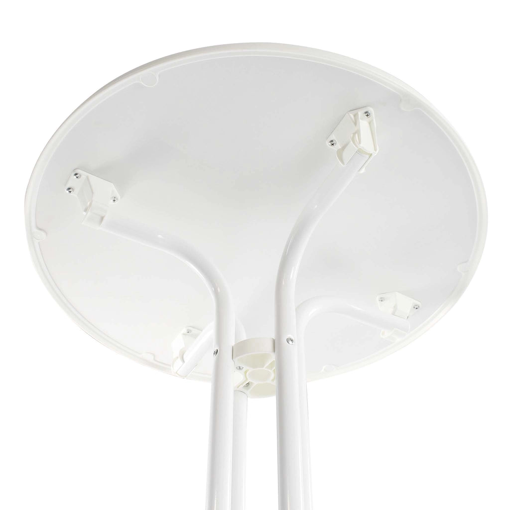 Toboli Tavolo alto da bar rotondo pieghevole bianco Ø 80 cm h 110 cm per interno ed esterno