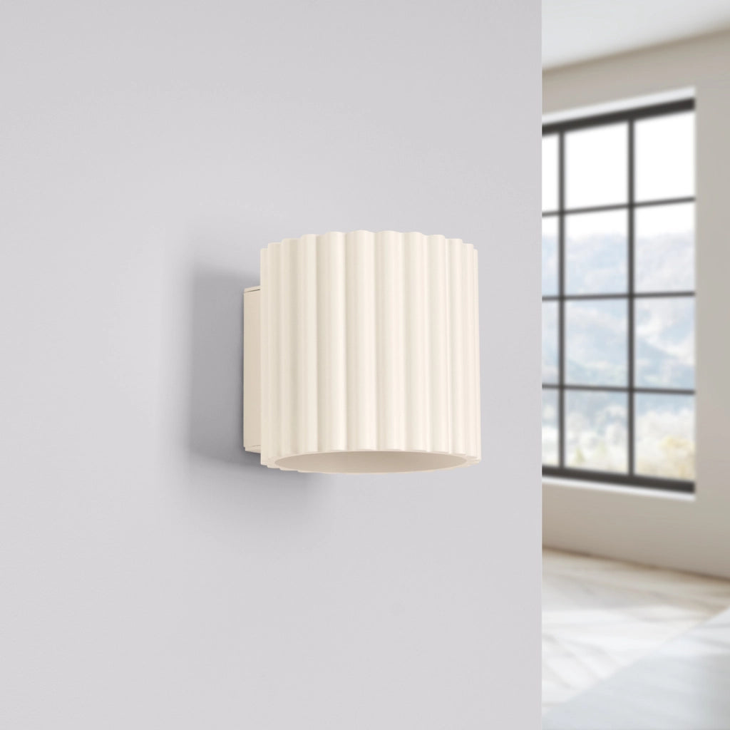 Applique moderna beige tubo rigato 10cm su-giù G9 VISTAO
