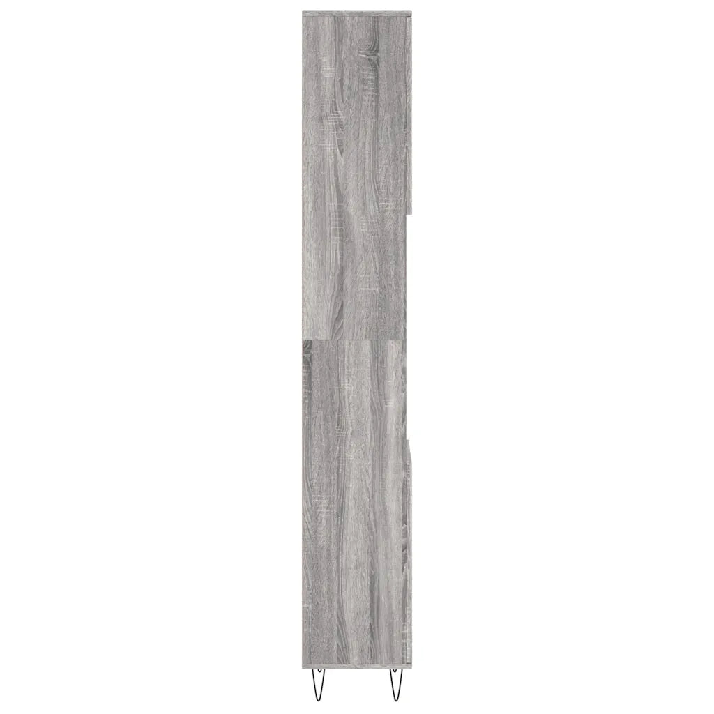 Armadietto Bagno | Armadio da bagno Grigio Sonoma 30x30x190cm in Legno Multistrato