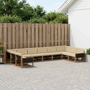 Set di divani da esterno con cuscino 10 pcs Naturale e Beige 3381705
