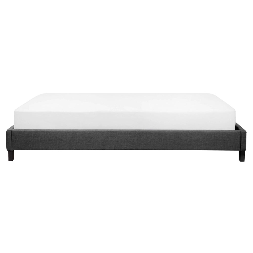 Letto 160 x 200 cm Rete a doghe in tessuto grigio senza testiera