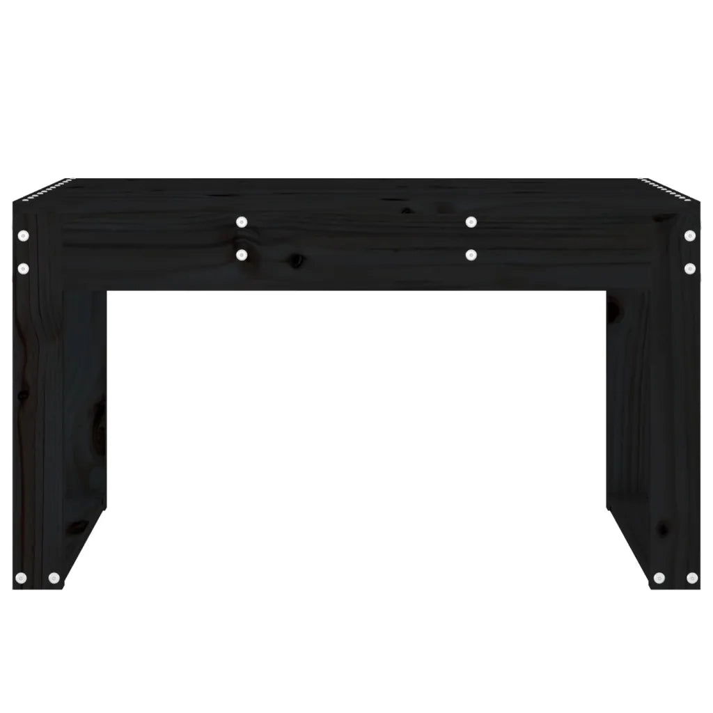 Panca da Giardino Nera 80x38x45 cm in Legno Massello di Pino 825090