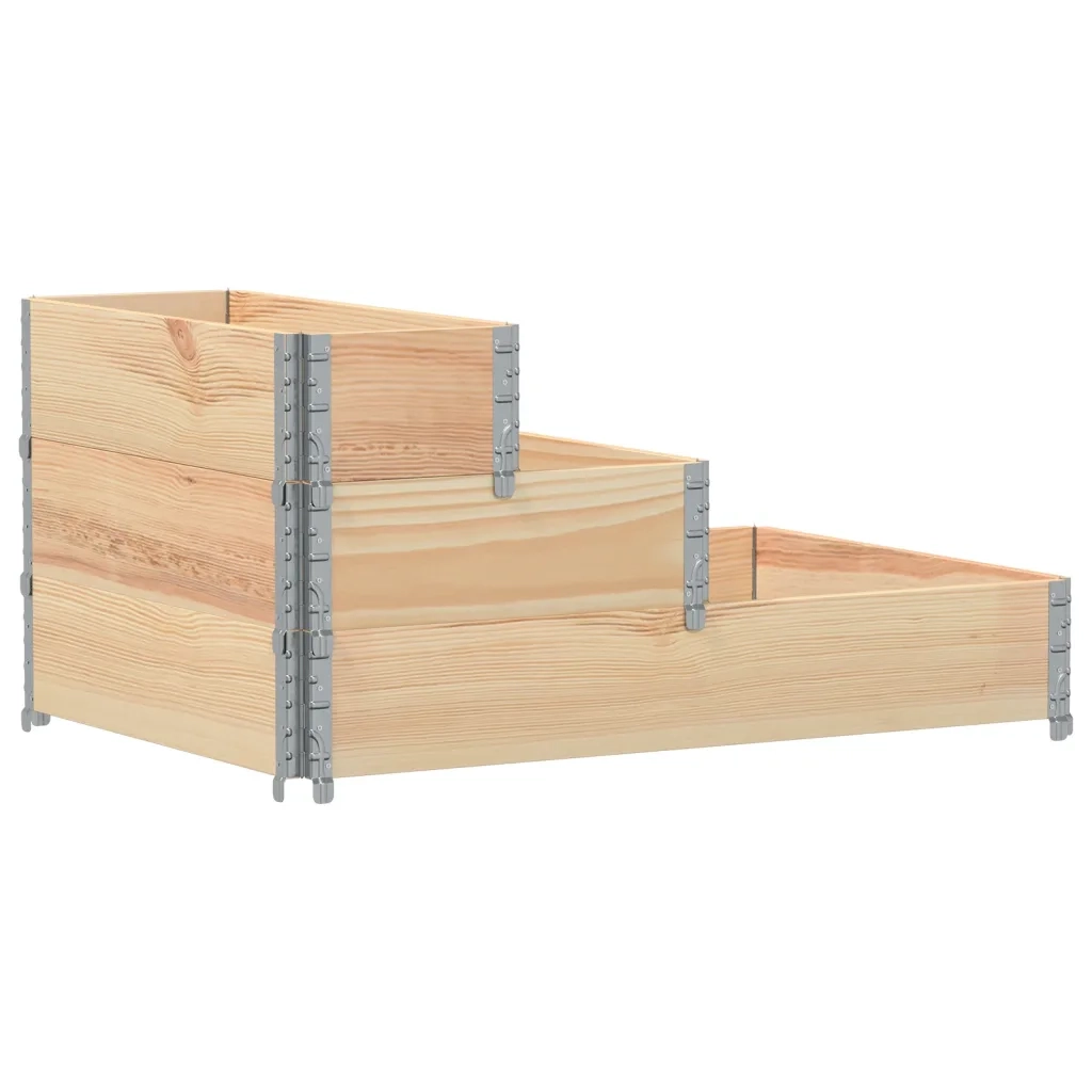 Fioriera | Cassetta per fiori | Vaso Rialzata 3 Livelli 120x80 cm Legno Massello di Pino