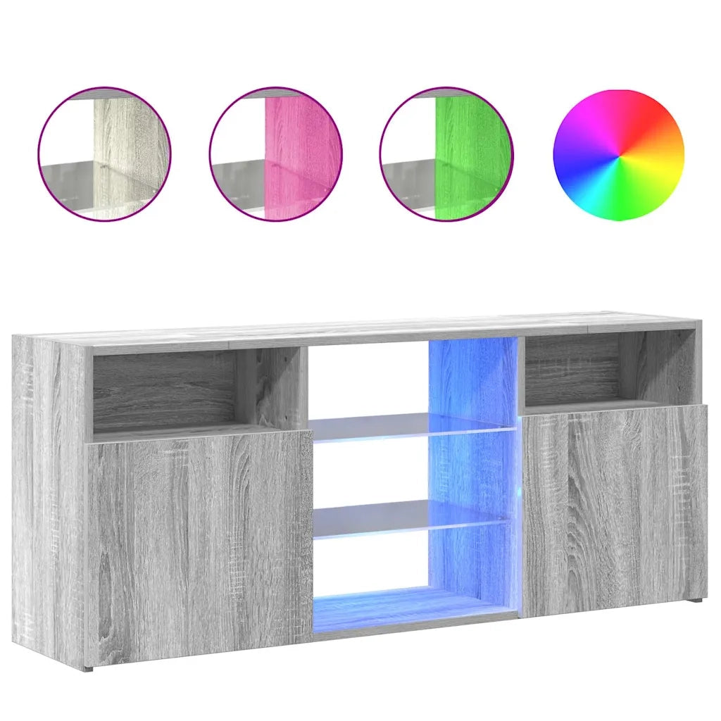 Mobile Porta TV con Luci LED Grigio Sonoma 120x30x50 cm cod mxl 24808
