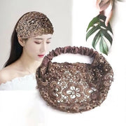 Haarbandi per donne, fasci di capelli larghi, turbante, sportivi, elastici, antiscivolo, capelli, marrone