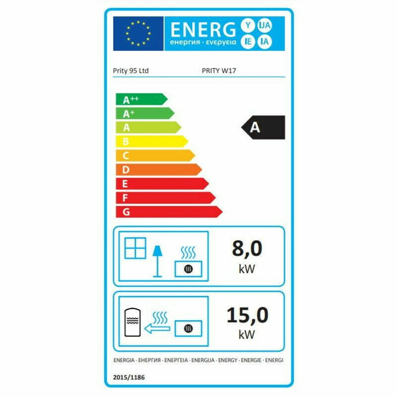Stufa a Legna Integrale Boiler 17+6 Kw Colorato Lati Niche Prity W17