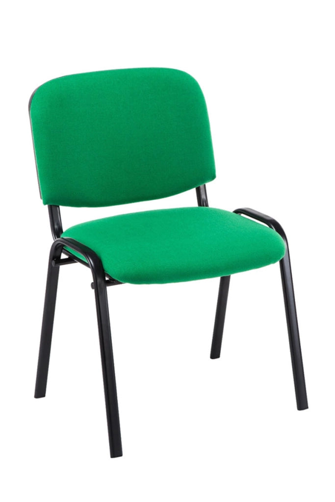 Set 4 Sedie Ufficio Visitatore Ken Imbottite In Tessuto verde