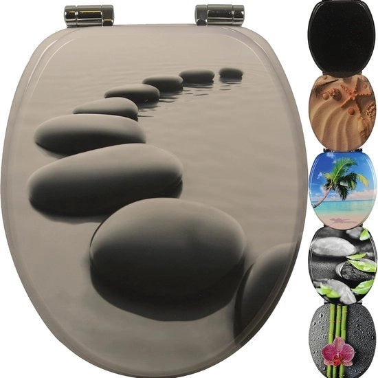 Bracciale da WC - Antibatterico - Universale - Legno - Rilascio Rapido - Motivo Moderno