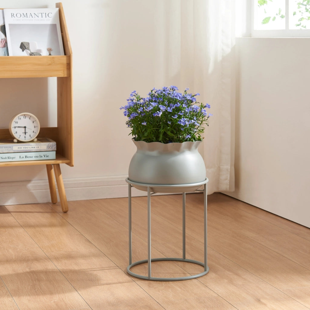 Stand Portapiante Assen 38 x 23,5 cm Metallo Grigio scuro [en.casa]