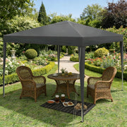 Gazebo da giardino 3x3 m regolabile in altezza, struttura in metallo, colore antracite