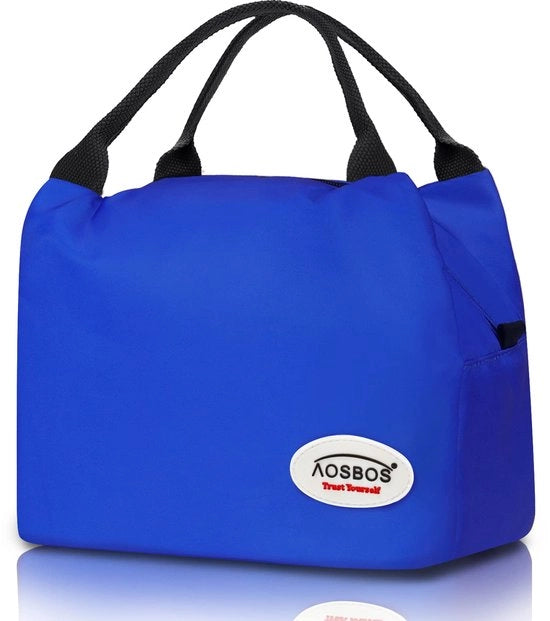 Borsa piccola per picnic per donne borsa isolata per viaggio borsa pieghevole impermeabile con chiusura a raccatto 8,5L International Small Blu