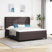 Letto a molle con materasso Marrone scuro 180 x 200 cm Tessuto 3340581
