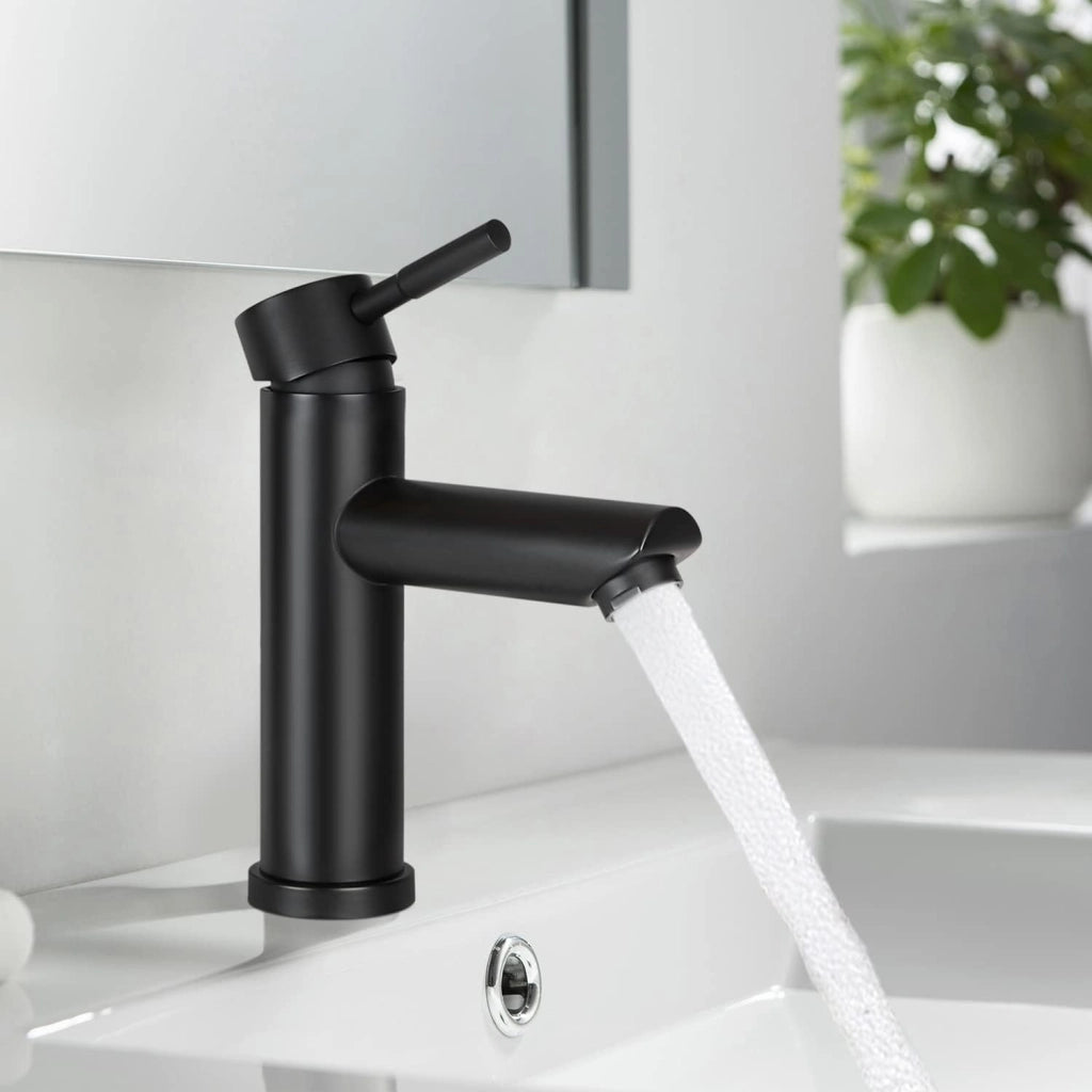 ZMH Rubinetto Lavabo Nero Miscelatore Monocomando Acciaio Inossidabile