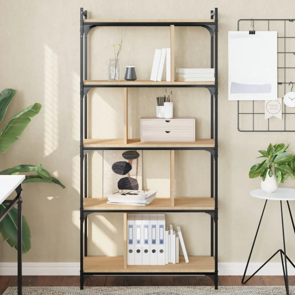 Libreria Rovere Sonoma 5 Ripiani 76x32x158 cm Legno Multistrato 833941