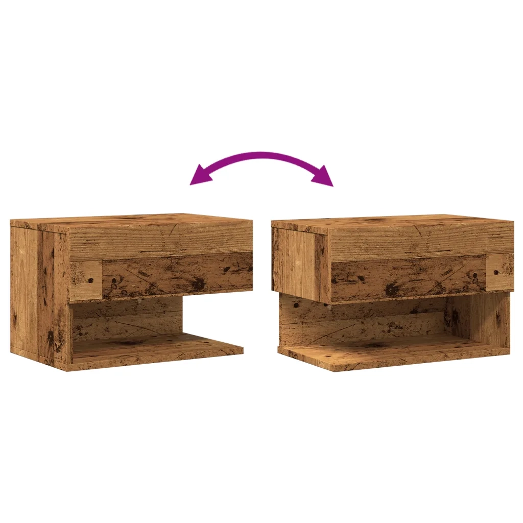 vidaXL Comodino da Parete Legno Antico