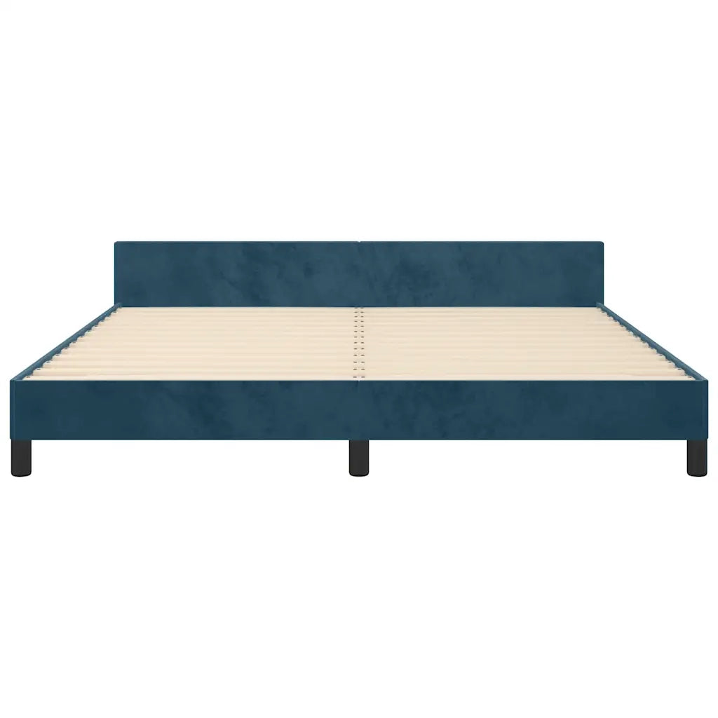 Giroletto con Testiera Blu Scuro 180x200 cm in Velluto 3126017
