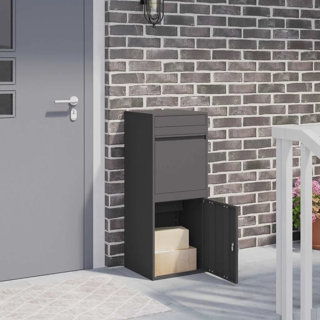 vidaXL Cassetta per pacchi Nero 41 x 38 x 103 cm Acciaio
