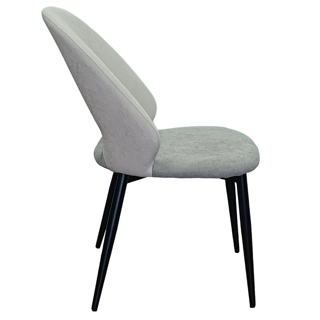 Marvin Sedia Fabia Struttura in Metallo e Seduta Imbottita in Cotone Vellutato, Design Moderno e Confortevole pe 4 Sedie