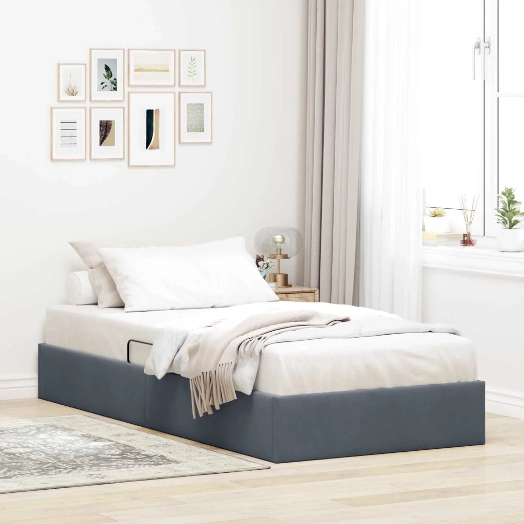 Letto ottomano Grigio Scuro 100 x 200 cm Velluto 3442863