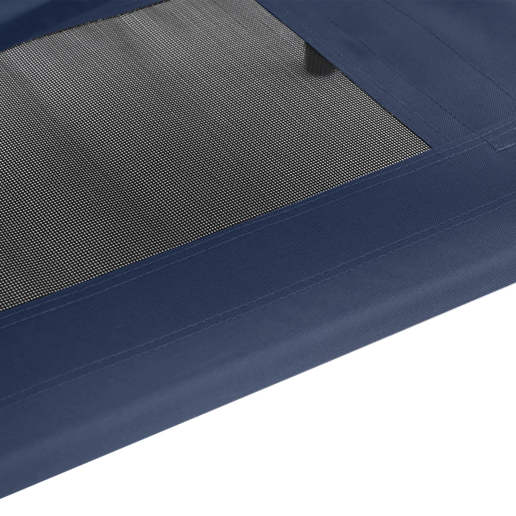 Letto Rialzato per Cani con Tetto Rimovibile Blu Navy L Acciaio
