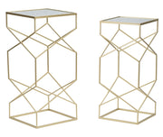 TAVOLINETTI GLASSY COPPIA CM 31,5X31,5X68-28X28X64