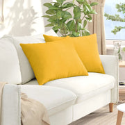Cuscini da Divano 2 pz-Set di 2 Cuscini per Sofa Giallo Chiaro 70 x 50 cm