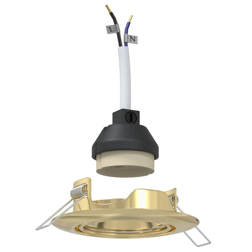 Set di 12 faretti da incasso dal design contemporaneo per soggiorno o ufficio 9 x 9 x 2,5 cm metallo dorato 02_0058275