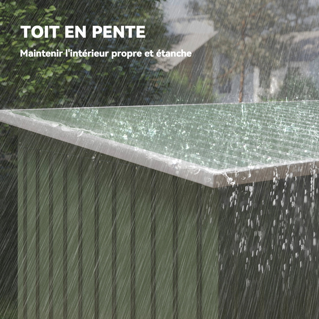 Capanno da Giardino 3.6 m2 con Porte Scorrevole ¨C zephmum ¨C Verde Chiaro Acciaio Galvanizzato