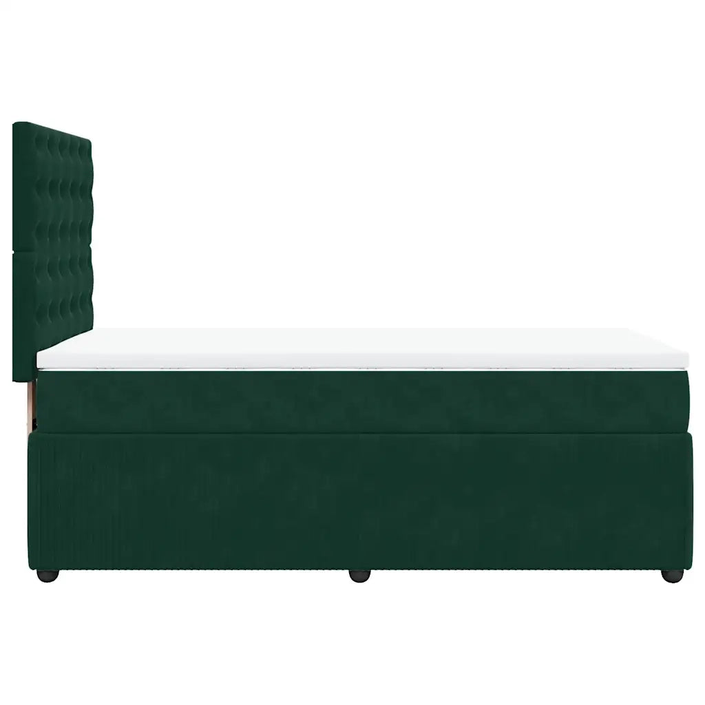 vidaXL Giroletto a Molle con Materasso Verde Scuro 90x200 cm Velluto