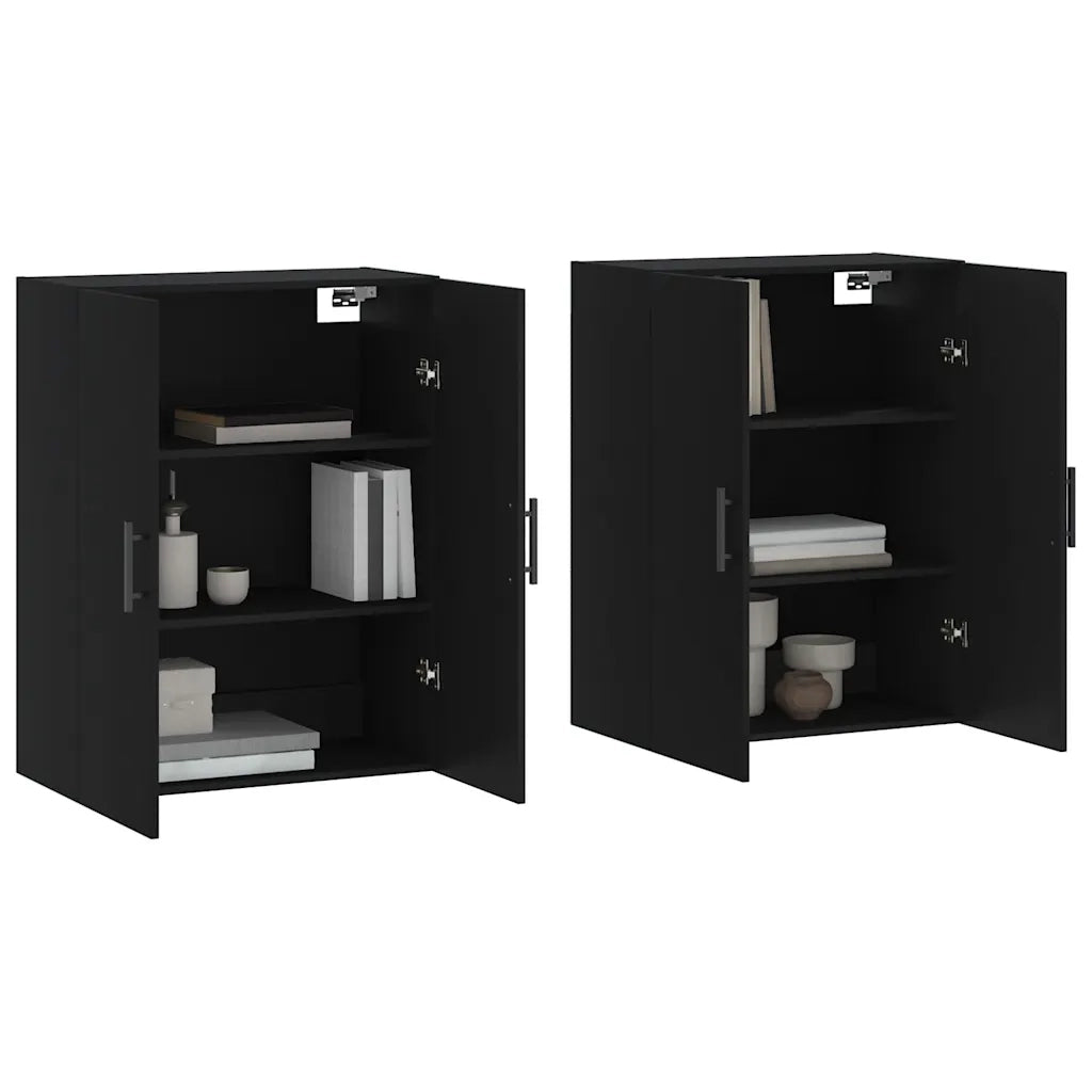 Armadietto a Muro | Mobili a Parete 2 pz Neri 69,5x34x90 cm