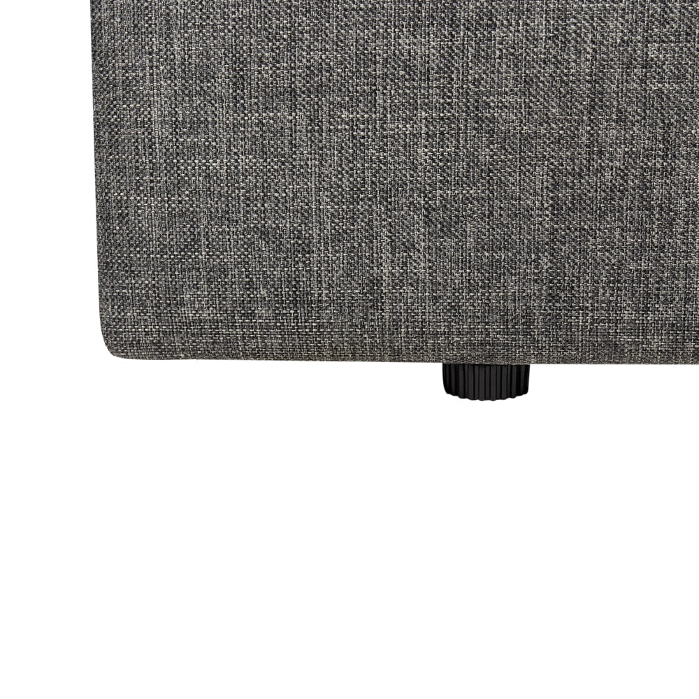 Letto matrimoniale Imbottito in Tessuto grigio con testiera e contenitore 120 x 200 cm stile elegante