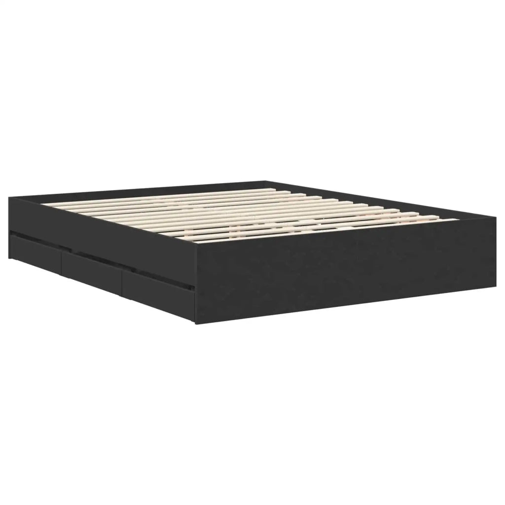 Struttura del letto Nero 160 x 200 cm Legno Ingegnerizzato