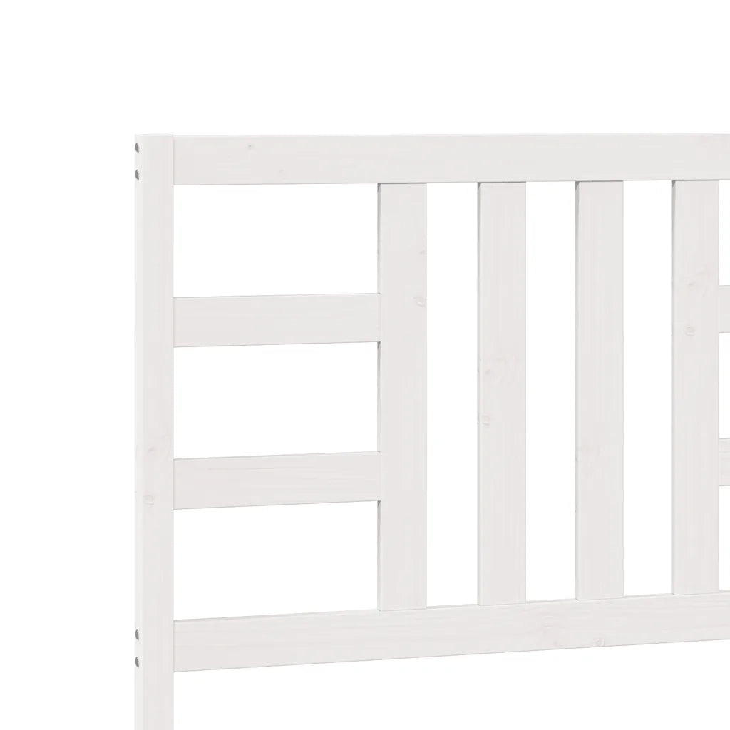 Testiera per Letto-Testata-Testiera Decorativa Bianca 206x4x100cm in Legno Massello di Pino 440014
