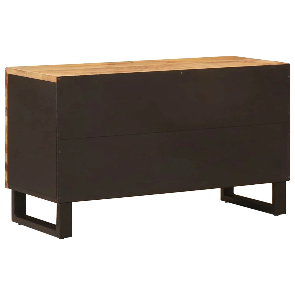 Pratico mobile porta TV rettangolare con ripiani 80 x 33 x 46 cm in legno di mango marrone 02_0057815