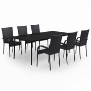 Set da pranzo da giardino per esterni 7 pezzi nero 02_0014027