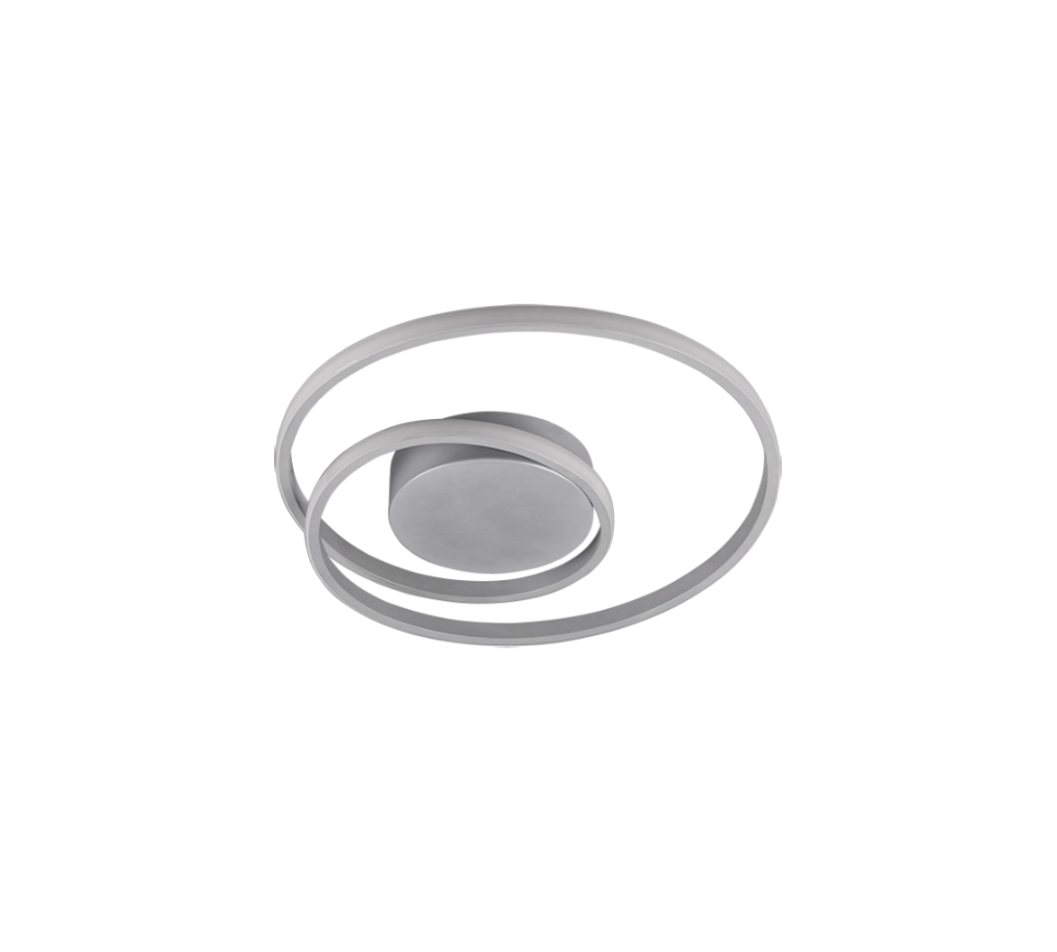 Plafoniera LED spirale, metallo, titano, D 39 cm, Zibal
