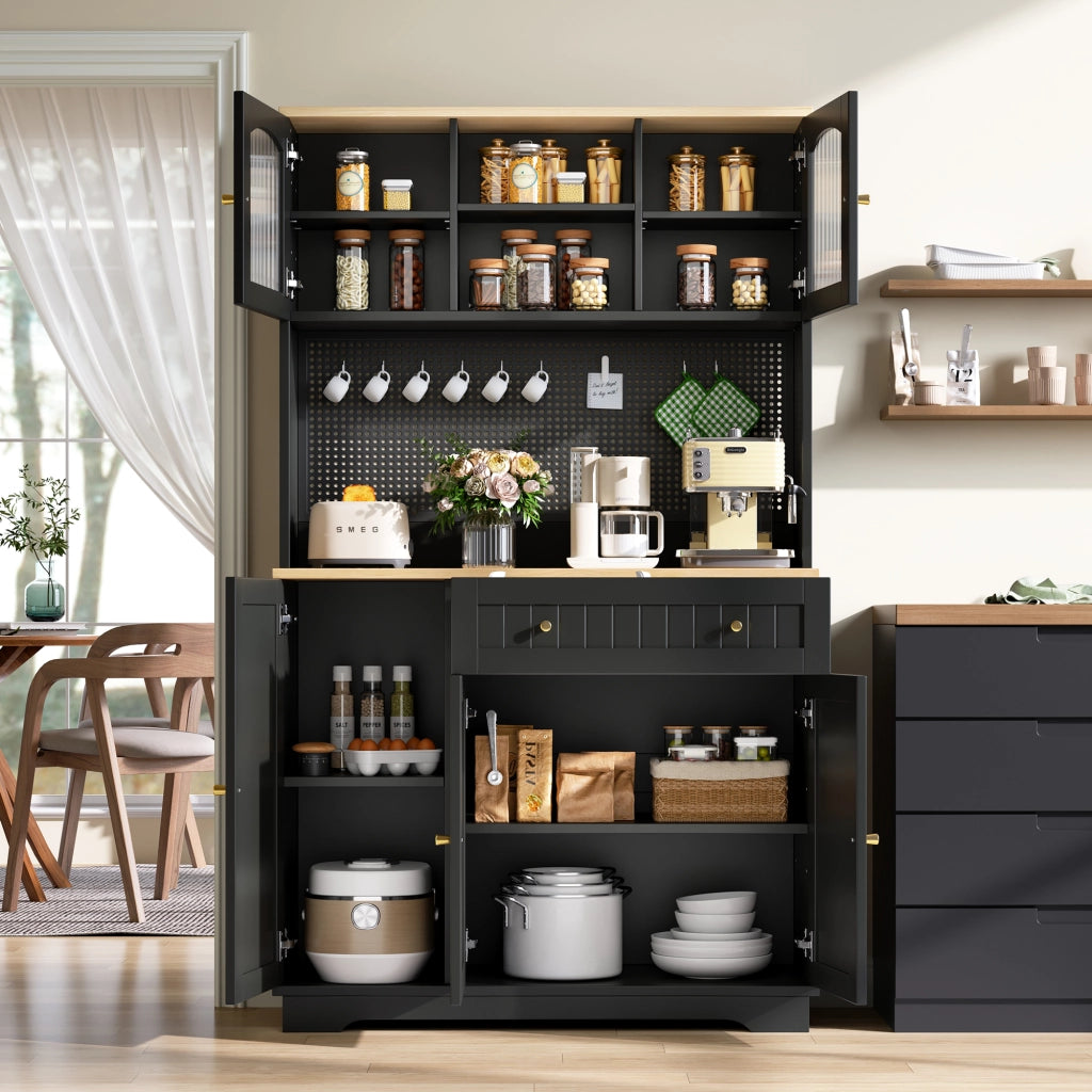 Mobile Armadio con Ante Ripiani Regolabili ¨C Minimal ¨C Nero Multiuso 103.5x40x180 cm