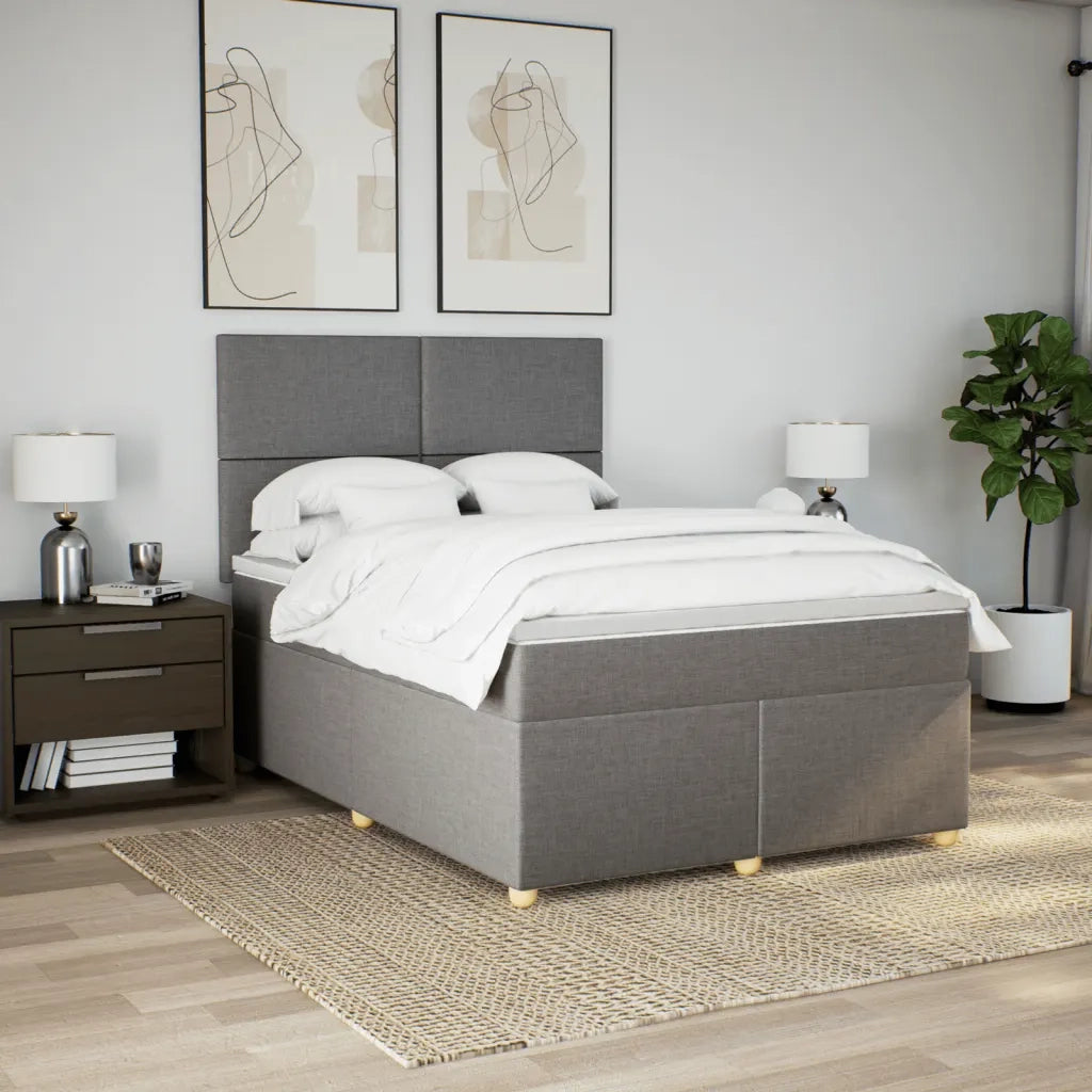 Giroletto a Molle con Materasso Tortora 160x200 cm in Tessuto 3291328