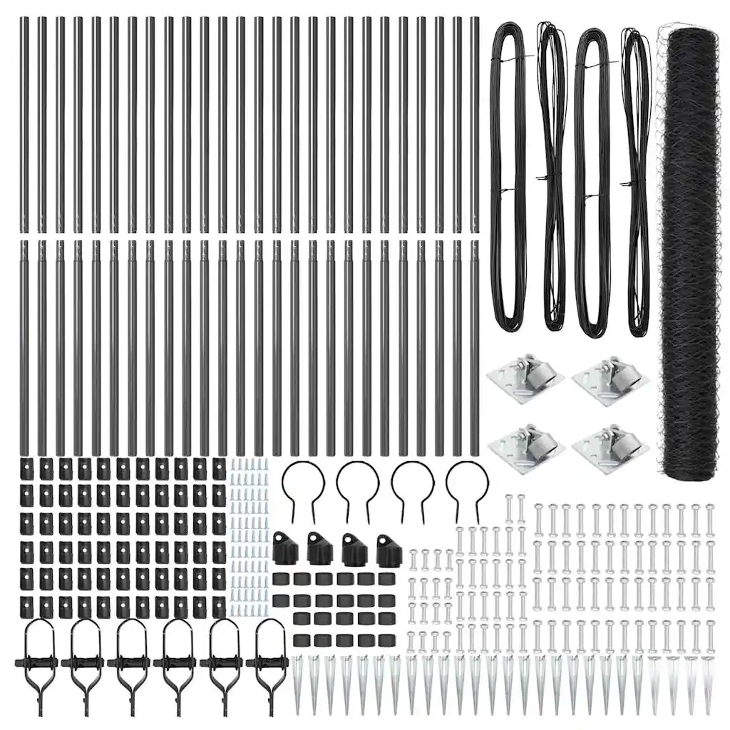 Palo della recinzione Grigio 50 x 1,2 m (maglia da 50 mm)