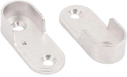 Set di sostegni per abiti ovale in acciaio inox argento - pacchetto da 2 pezzi