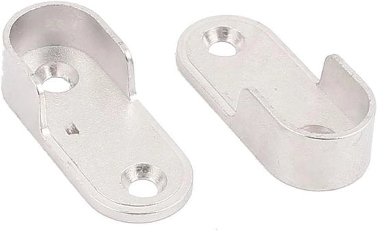 Set di sostegni per abiti ovale in acciaio inox argento - pacchetto da 2 pezzi