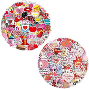 Sticker d'Amore 100 pezzi - Sticker creativi per San Valentino - Sticker decorativi autoadesivi - Sticker DIY per graffiti - Varie misure - Materiale ecologico