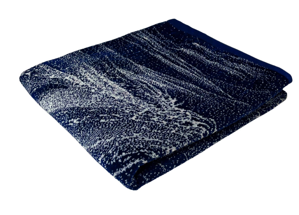 Telo Mare Jacquard Spugna Asciugamano Spiaggia Disegno Dolphin Moon KR - Telo Mare - Black-White
