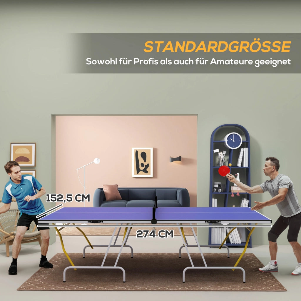Tavolo da ping pong pieghevole ¨C zephmum ¨C blu, metallo, 274x152x76cm