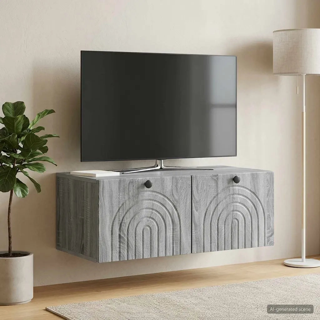 Mobile Porta TV da Muro Grigio Sonoma 78,5 x 41 x 30 cm 898181