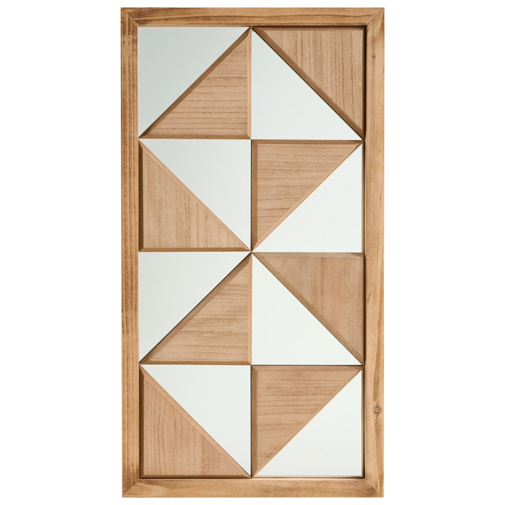 Decorazione da parete con specchio Cornice in legno marrone chiaro Specchio decorativo Camera da letto Soggiorno Corridoio Stile moderno