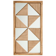 Decorazione da parete con specchio Cornice in legno marrone chiaro Specchio decorativo Camera da letto Soggiorno Corridoio Stile moderno